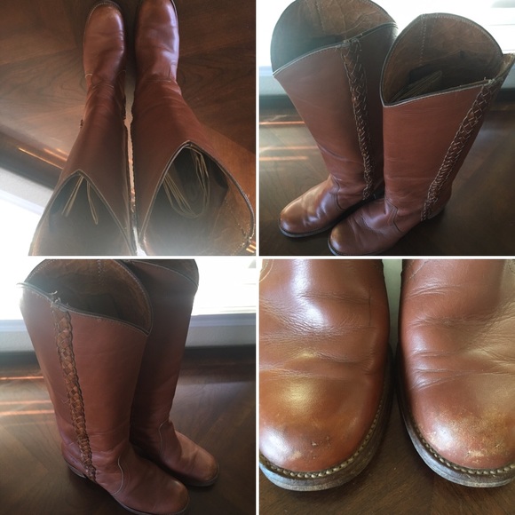 FRYE CAMPUS BOOTS USA MADE VINTAGE LEATHER BROWN!! - Picture 6 of 8